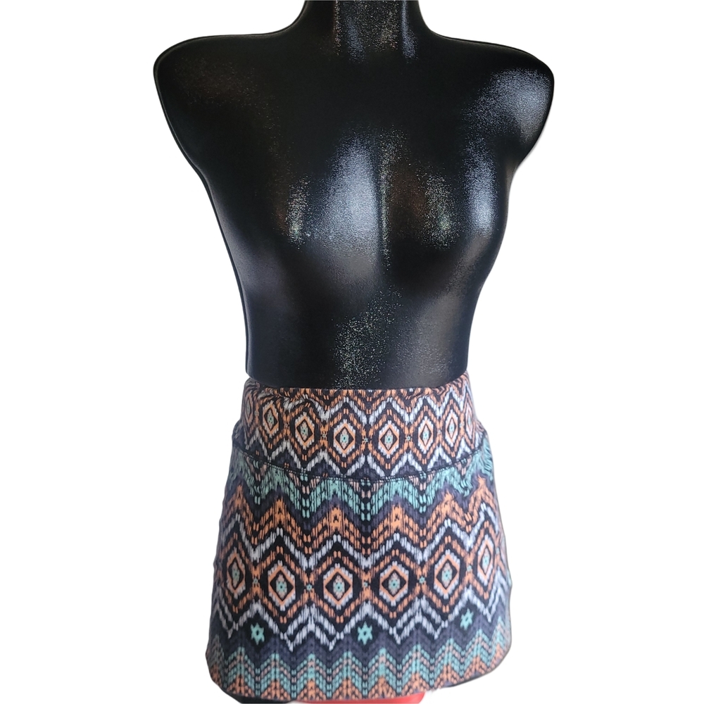 Billabong Colorful Geometric Patterned Mini Skirt Size L